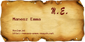 Manesz Emma névjegykártya
